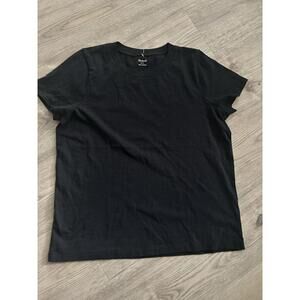 Madewell The Perfect Crewneck Tee in Black Jersey NWOT Size Large